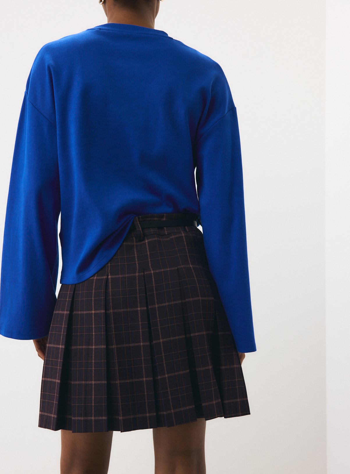 Dark Red Pleated Tartan Check Mini Skirt 12 - Image 4 thumbnail